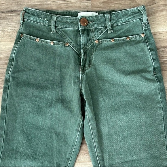 ONETEASPOON Olive Green Stud Jeans Women Size 25 - Picture 3 of 9